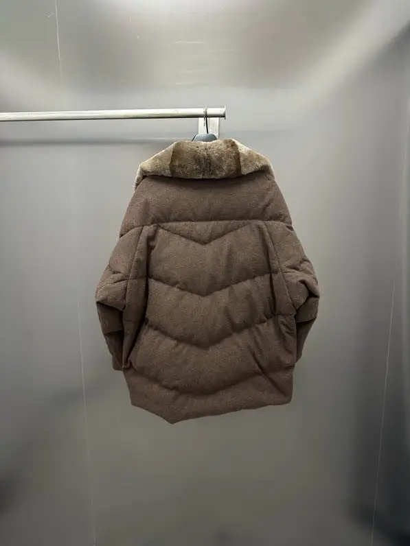 Max Mara Куртка кашеміру на пуху з кролячому хутром — Фото 4