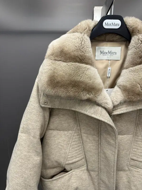 Max Mara Куртка кашеміру на пуху з кролячому хутром — Фото 5