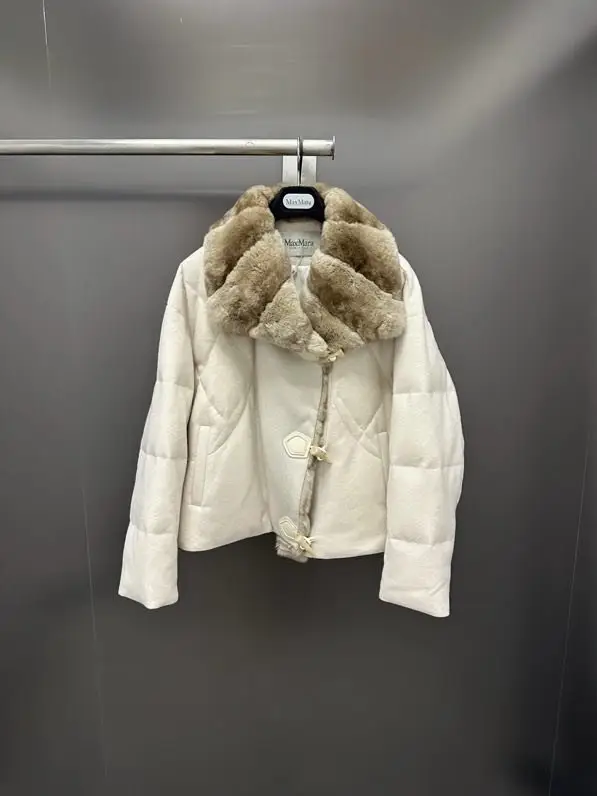 Max Mara Куртка кашемировая на пуху с кроличьем мехом — Фото 5