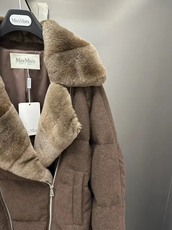 Max Mara Куртка кашеміру на пуху з кролячому хутром — Фото 5