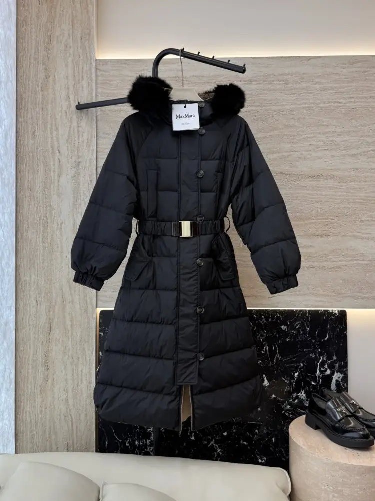Max Mara Куртка пуховик з коміром з лисячого хутра — Фото 1