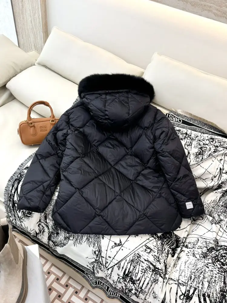 Max Mara Куртка пуховик з коміром з лисячого хутра — Фото 2