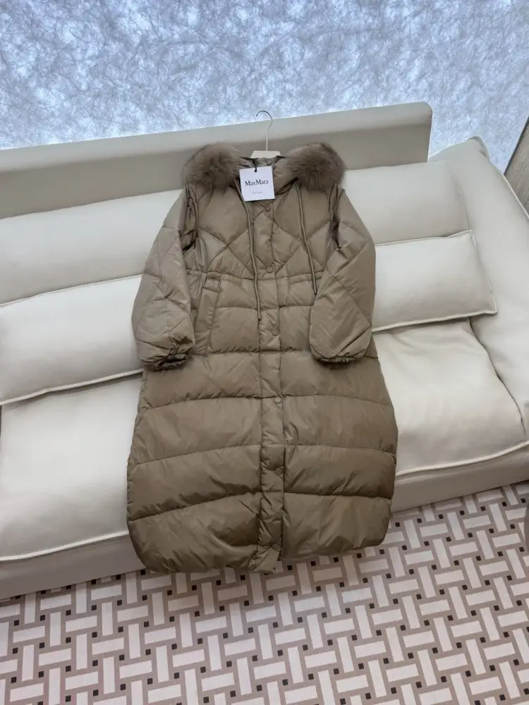 Max Mara Куртка пуховик з коміром з лисячого хутра — Фото 3