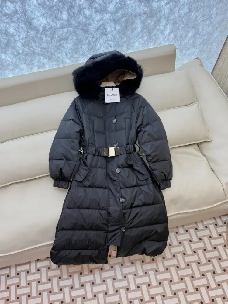 Max Mara Куртка пуховик з коміром з лисячого хутра — Фото 3
