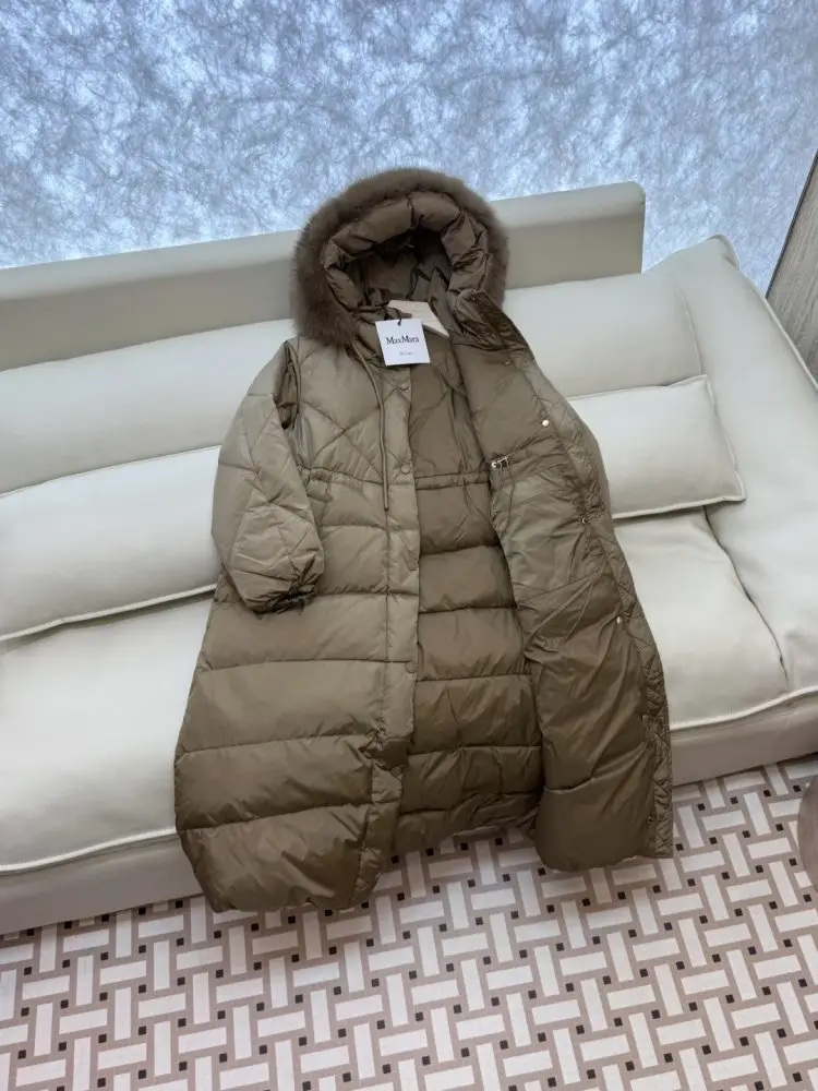 Max Mara Куртка пуховик з коміром з лисячого хутра — Фото 4