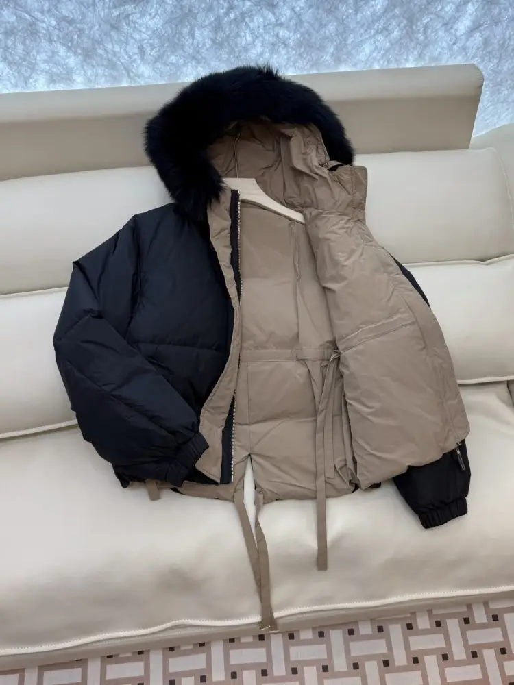 Max Mara Куртка пуховик с воротником из лисьего меха — Фото 4