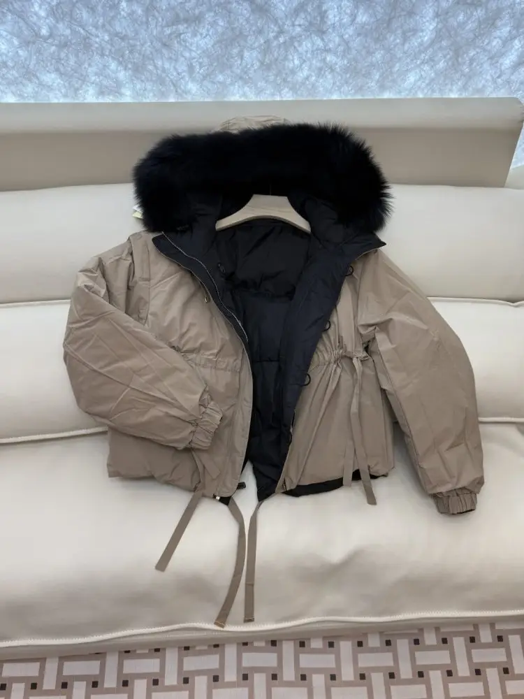 Max Mara Куртка пуховик с воротником из лисьего меха — Фото 5