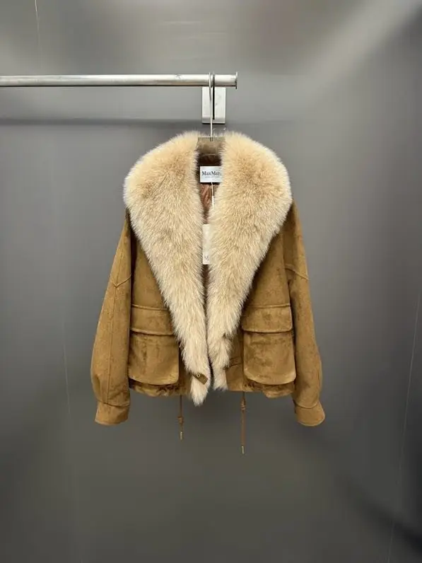 Max Mara — Куртка замшева з лисячим хутром
