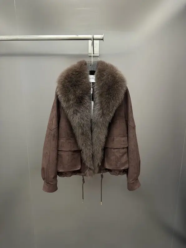 Max Mara — Куртка замшева з лисячим хутром