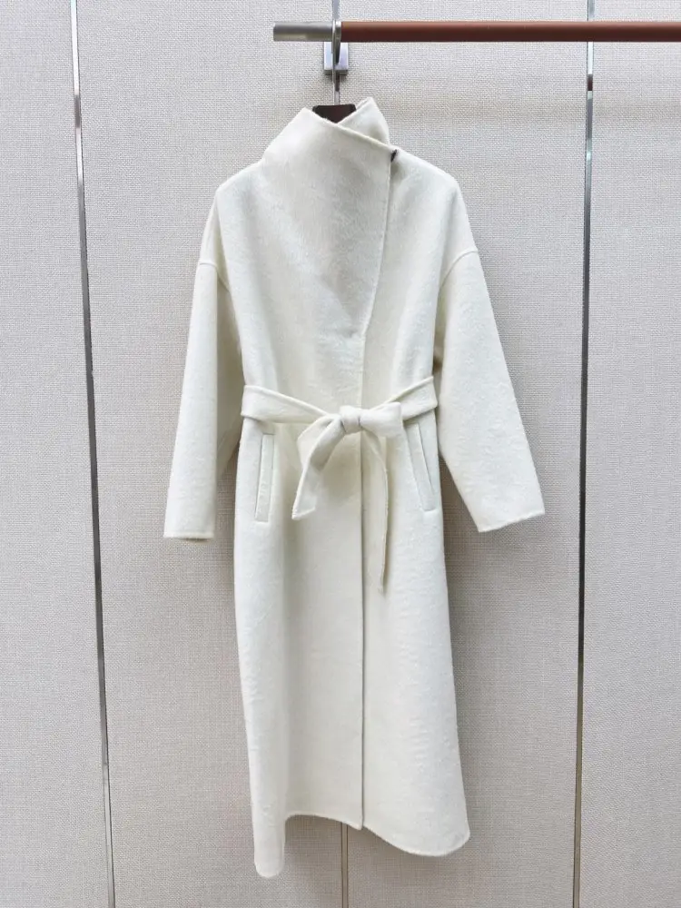 Max Mara — Длинное двустороннее шерстяное пальто с широкими лацканами