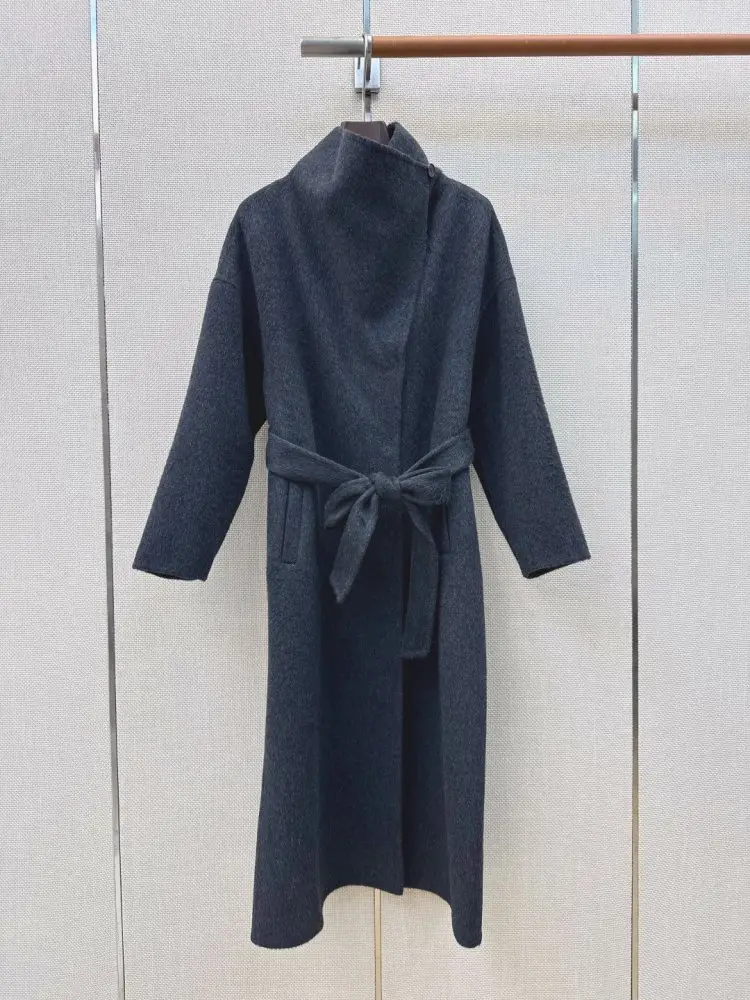 Max Mara — Длинное двустороннее шерстяное пальто с широкими лацканами