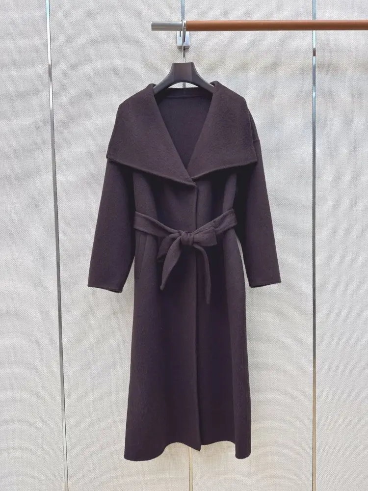 Max Mara Довге двостороннє вовняне пальто з широкими лацканами — Фото 2