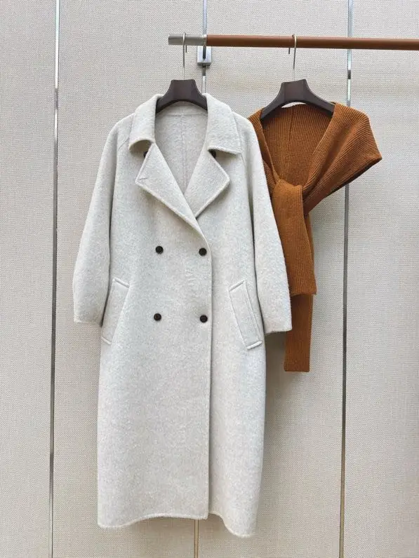 Max Mara Длинное двустороннее шерстяное пальто — Фото 2