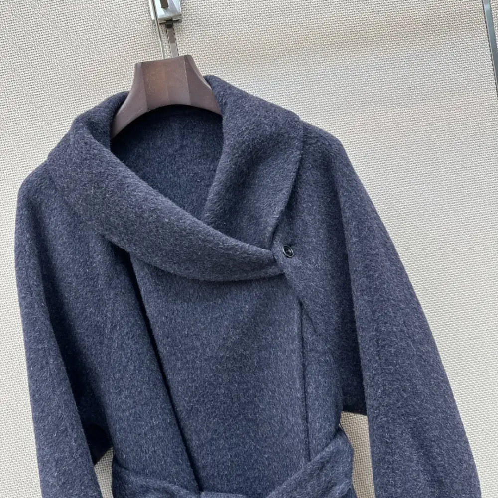 Max Mara Длинное двустороннее шерстяное пальто — Фото 3