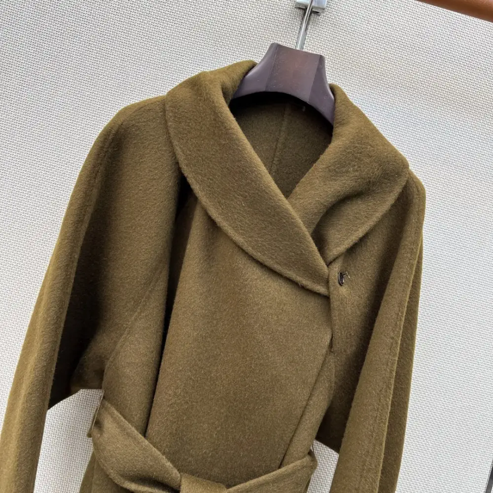 Max Mara Длинное двустороннее шерстяное пальто — Фото 3