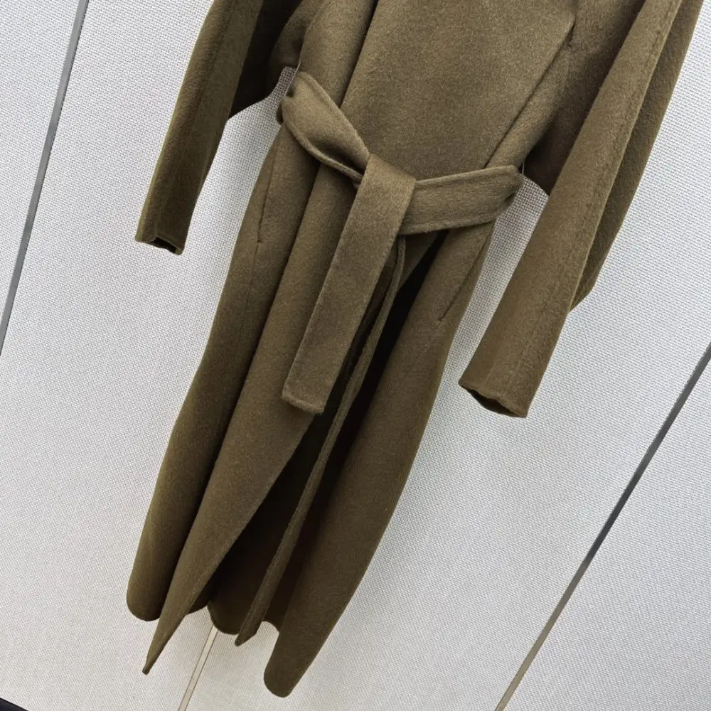 Max Mara Длинное двустороннее шерстяное пальто — Фото 5