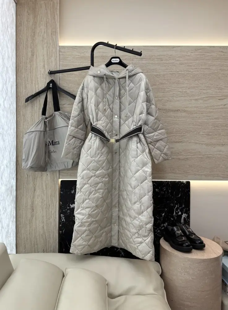 Max Mara — Длинная пуховая куртка Max Diamond Pattern