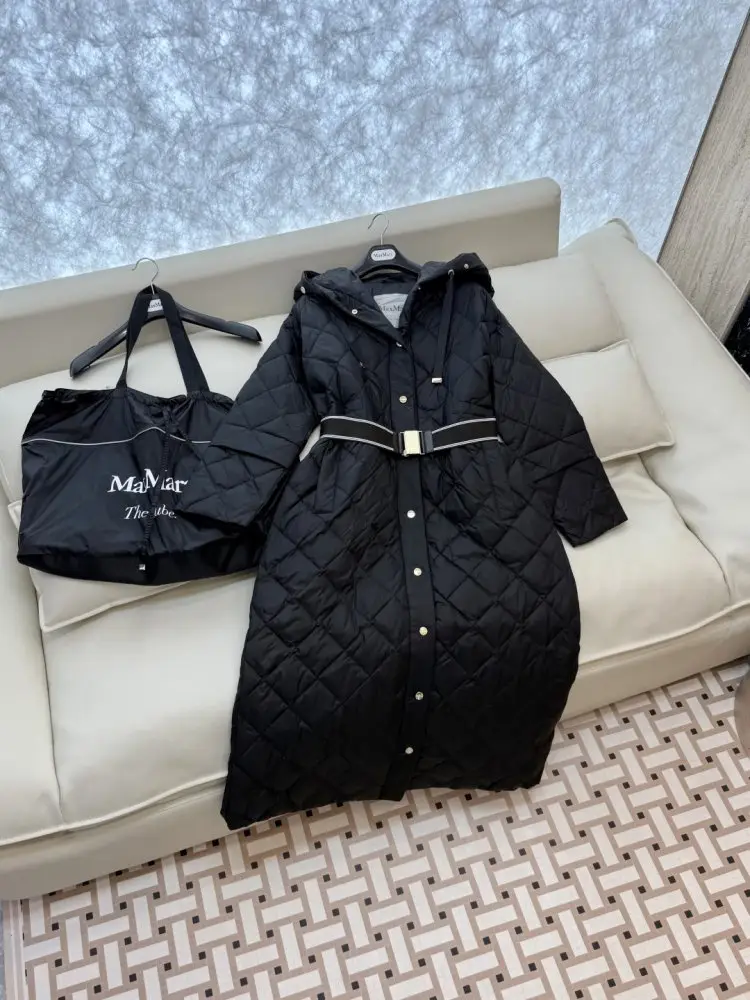 Max Mara Довга пухова куртка Max Diamond Pattern — Фото 3