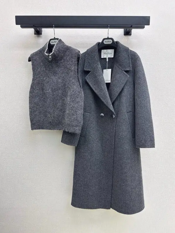 Max Mara — Стильне двубортное пальто-двійка з вовни і кашеміру