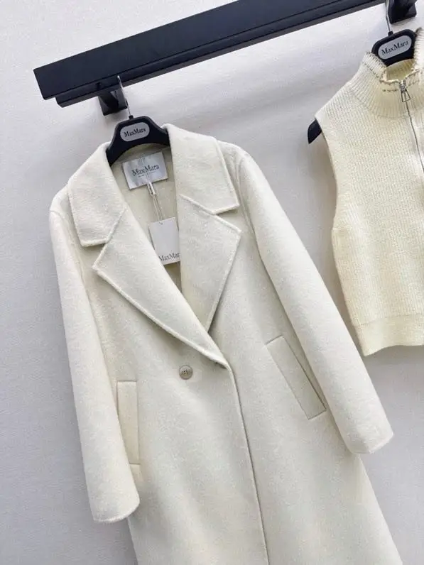 Max Mara Стильне двубортное пальто-двійка з вовни і кашеміру — Фото 4