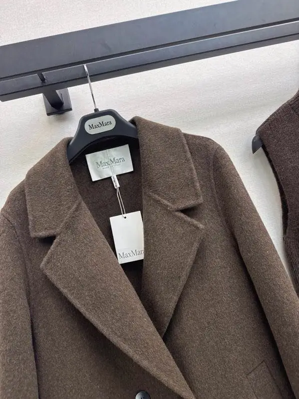 Max Mara Стильне двубортное пальто-двійка з вовни і кашеміру — Фото 4