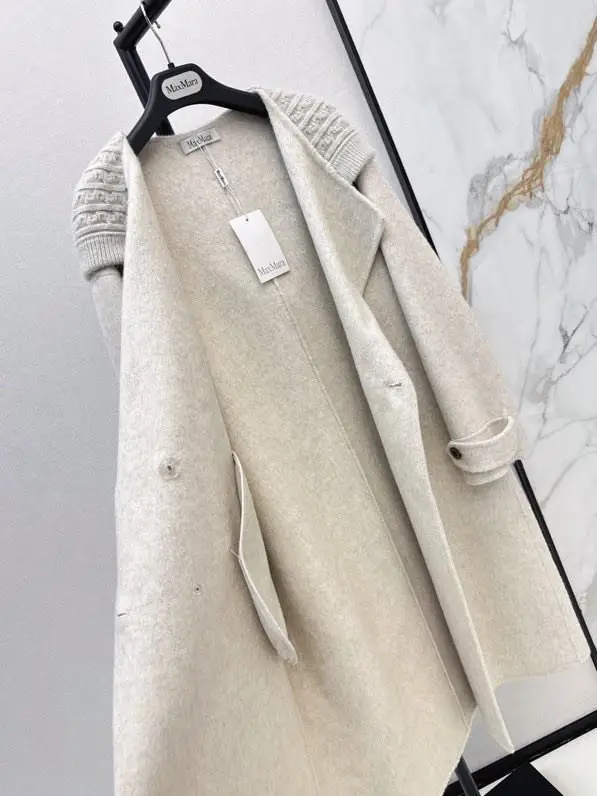 Max Mara Шерстяное двустороннее пальто средней длины с капюшоном — Фото 5
