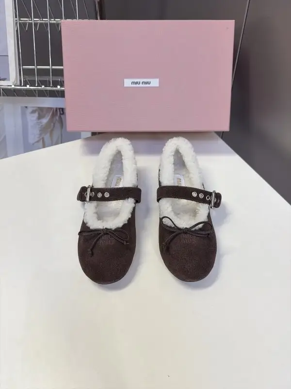 Miu Miu — Ballet shoes on fur