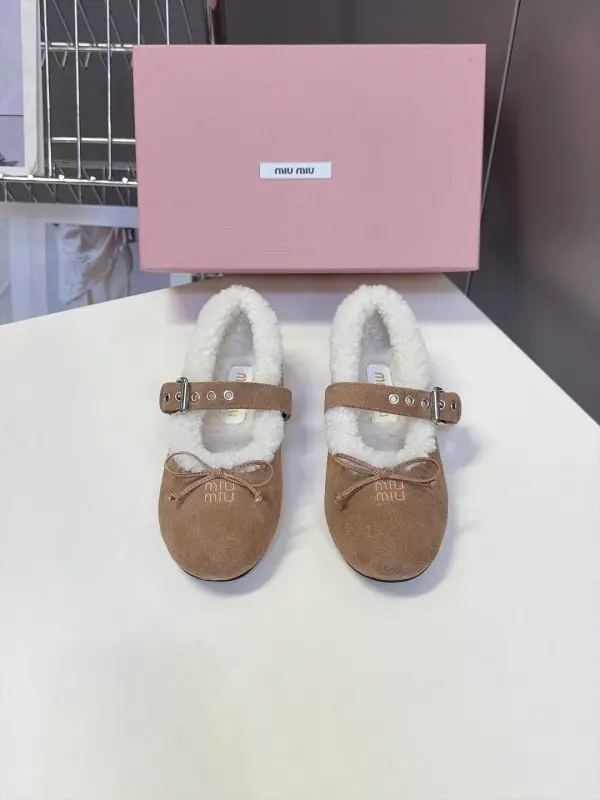 Miu Miu — Ballet shoes on fur