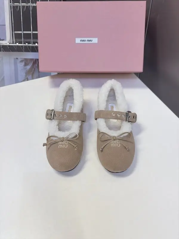 Miu Miu — Ballet shoes on fur
