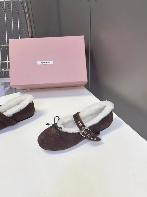 Miu Miu Балетки на меху — Фото 3