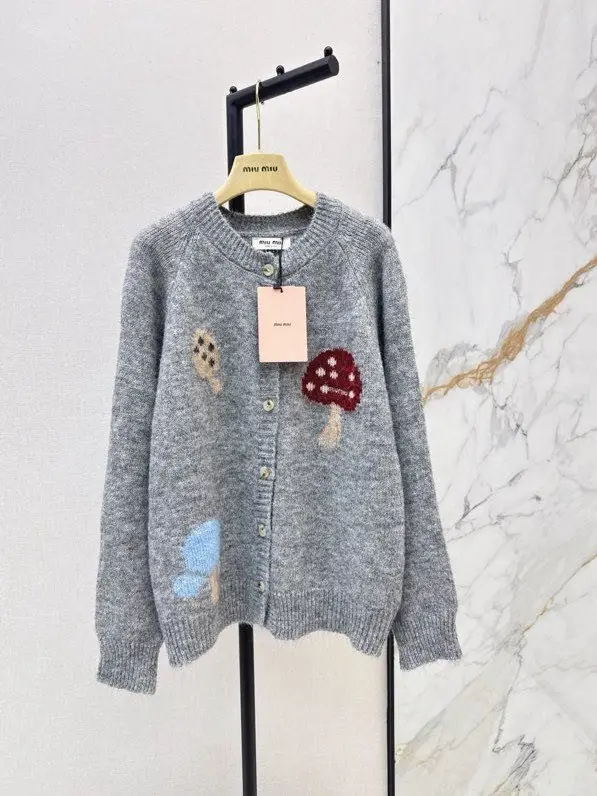 Miu Miu — Кардиган оверсайз з круглим вирізом жіночий