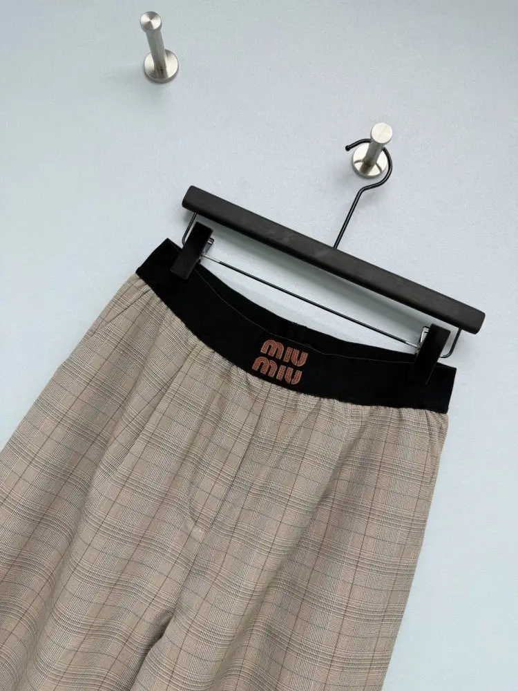 Miu Miu Широкі картаті брюки — Фото 2