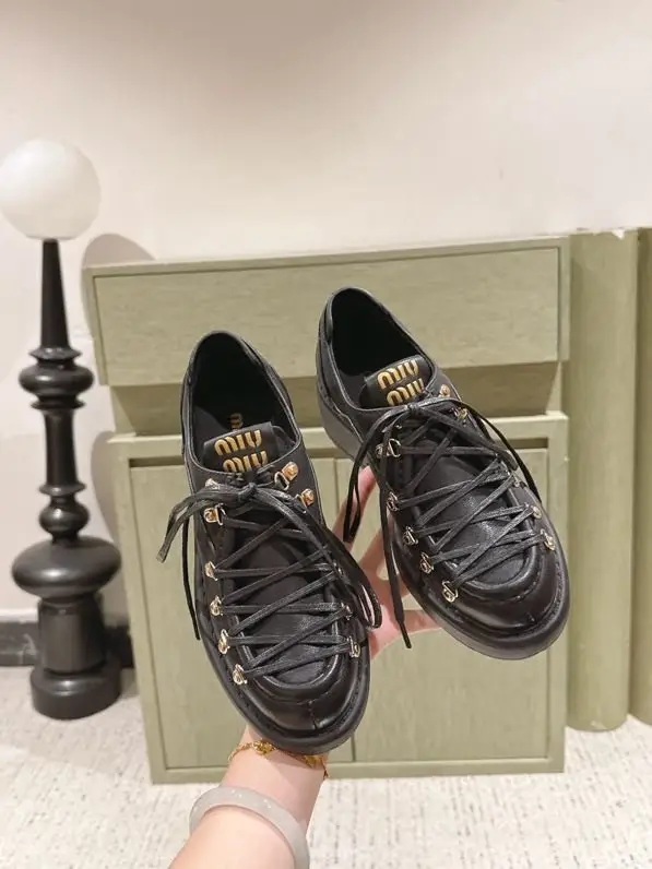 Miu Miu Лоферы на платформе со шнуровкой женские — Фото 4