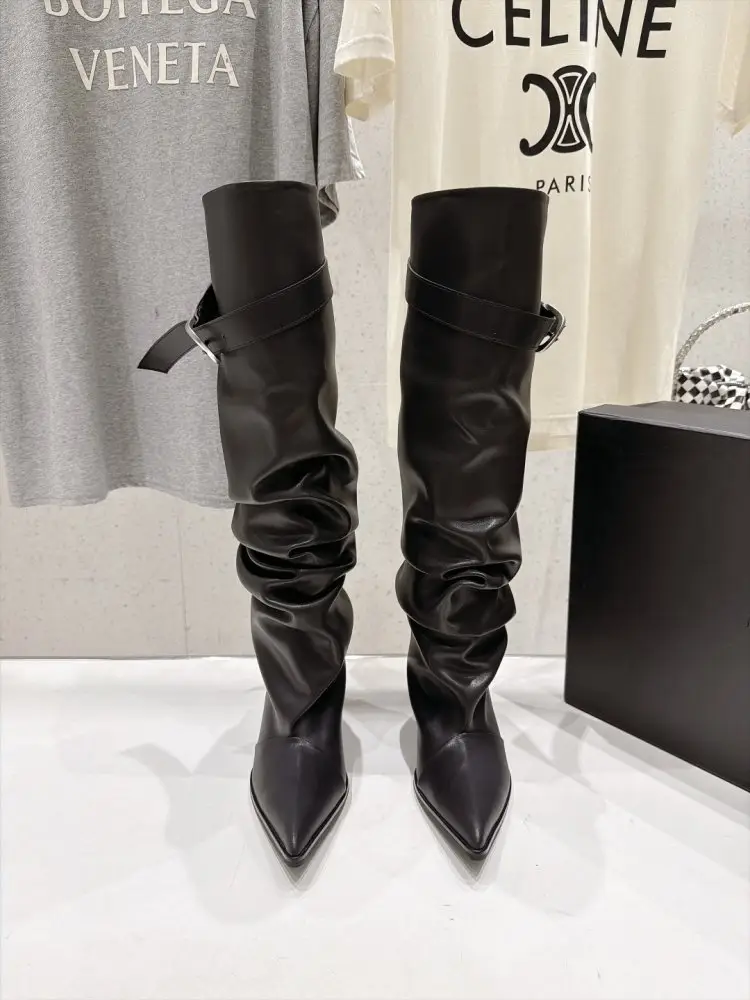 NEGATIVE THREE Boots women's on high heel from sharp the toe — Photo 2