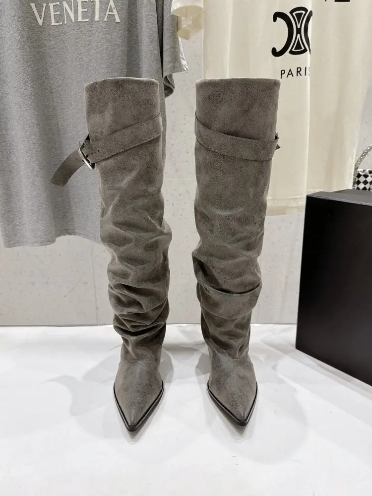 NEGATIVE THREE Boots women's on high heel from sharp the toe — Photo 2