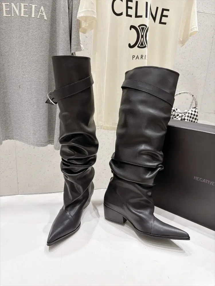 NEGATIVE THREE Boots women's on high heel from sharp the toe — Photo 3