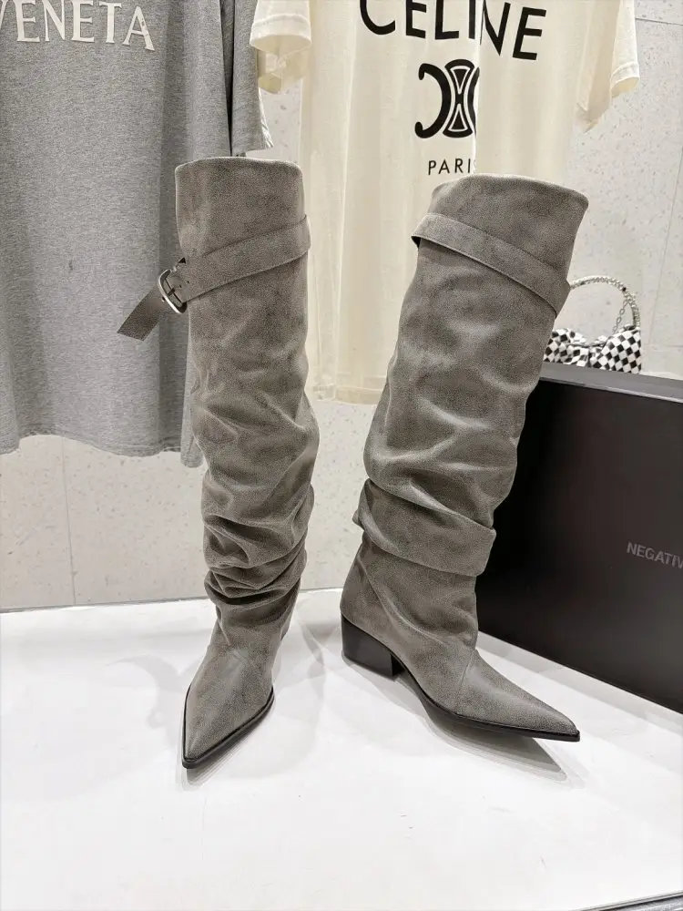 NEGATIVE THREE Boots women's on high heel from sharp the toe — Photo 3