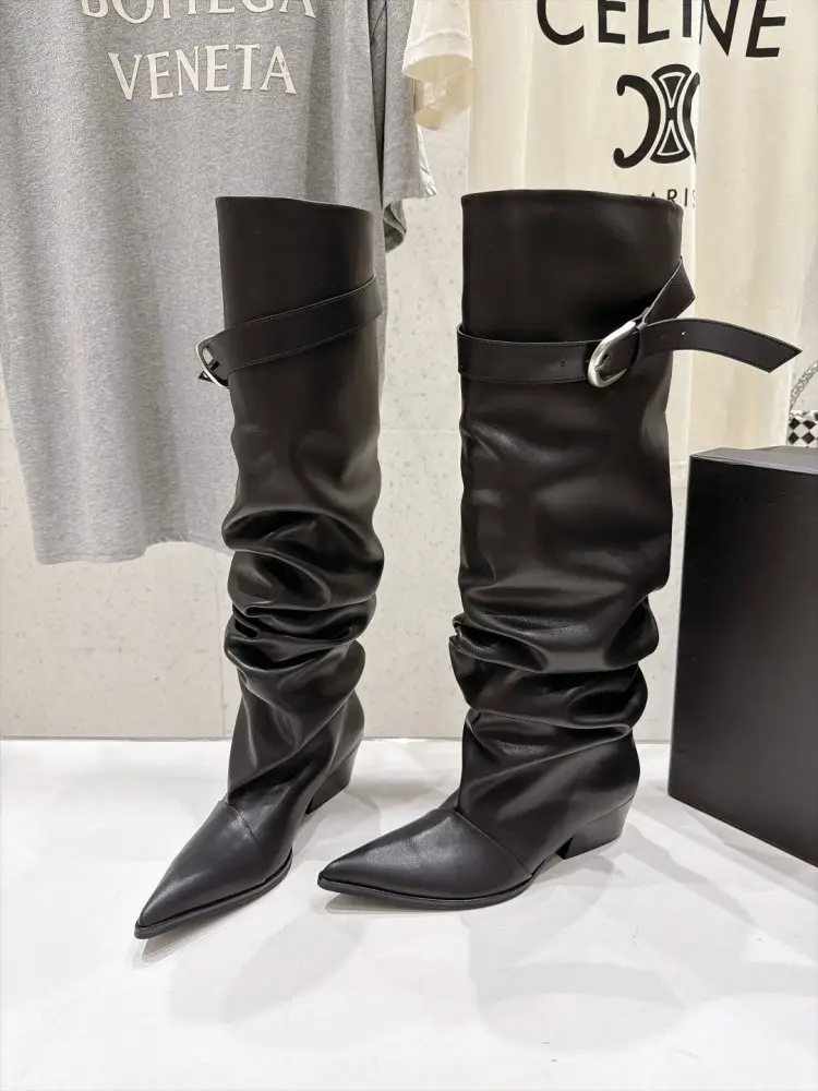 NEGATIVE THREE Boots women's on high heel from sharp the toe — Photo 4