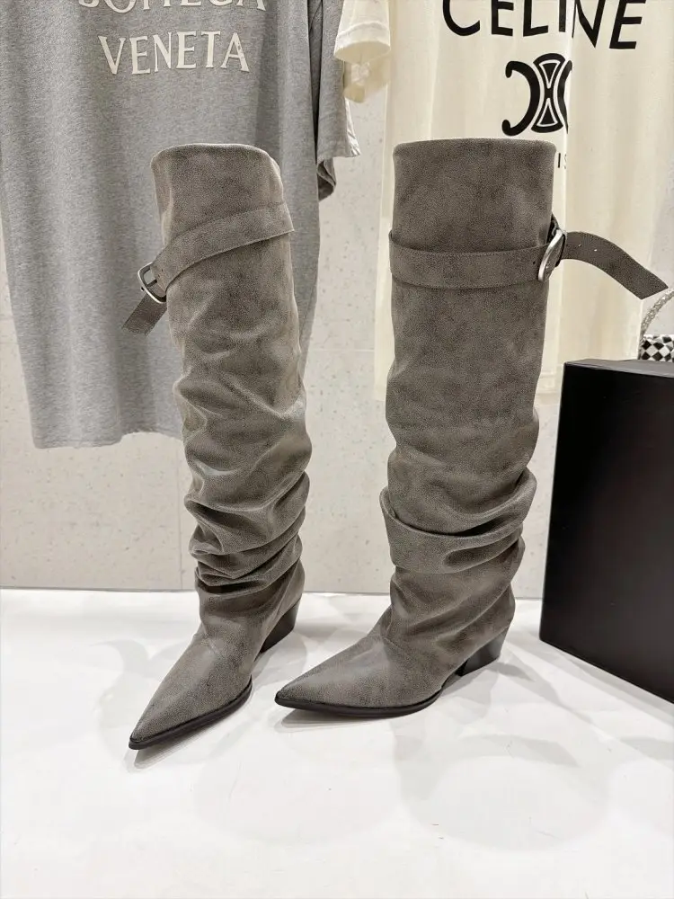 NEGATIVE THREE Boots women's on high heel from sharp the toe — Photo 4