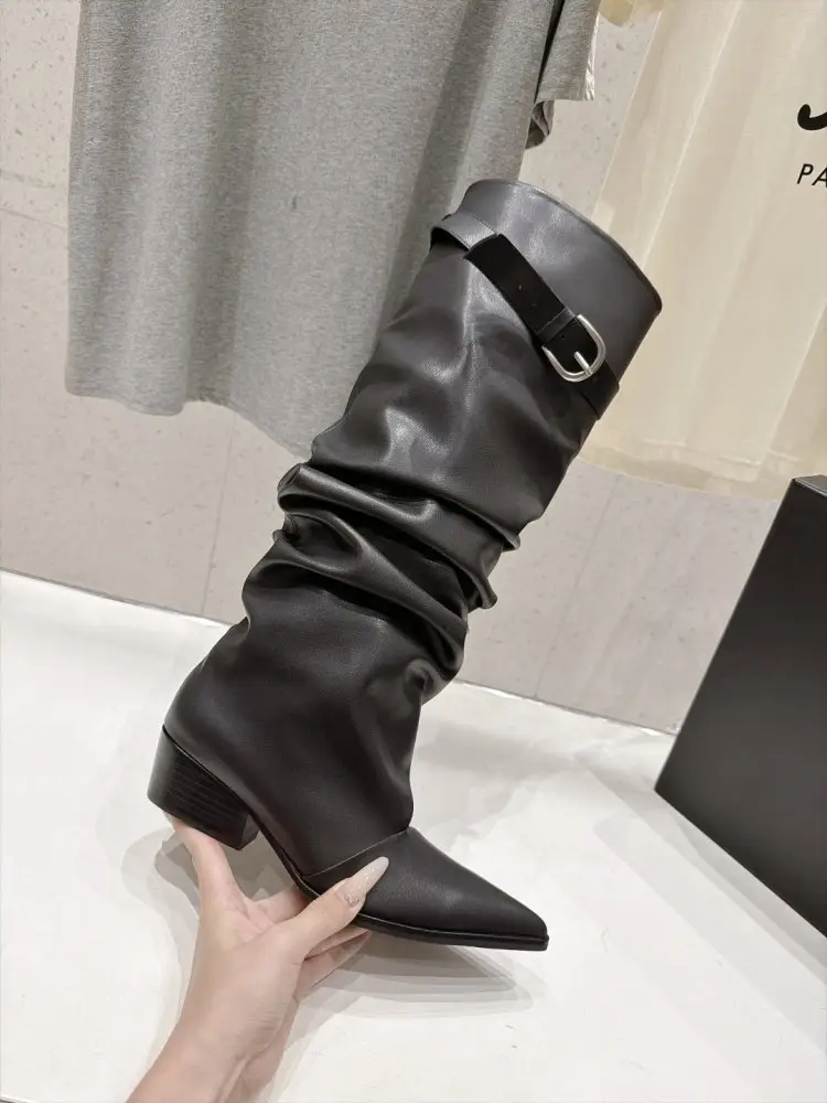 NEGATIVE THREE Boots women's on high heel from sharp the toe — Photo 5