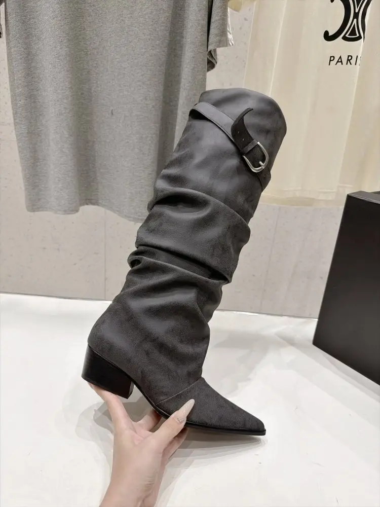NEGATIVE THREE Boots women's on high heel from sharp the toe — Photo 5