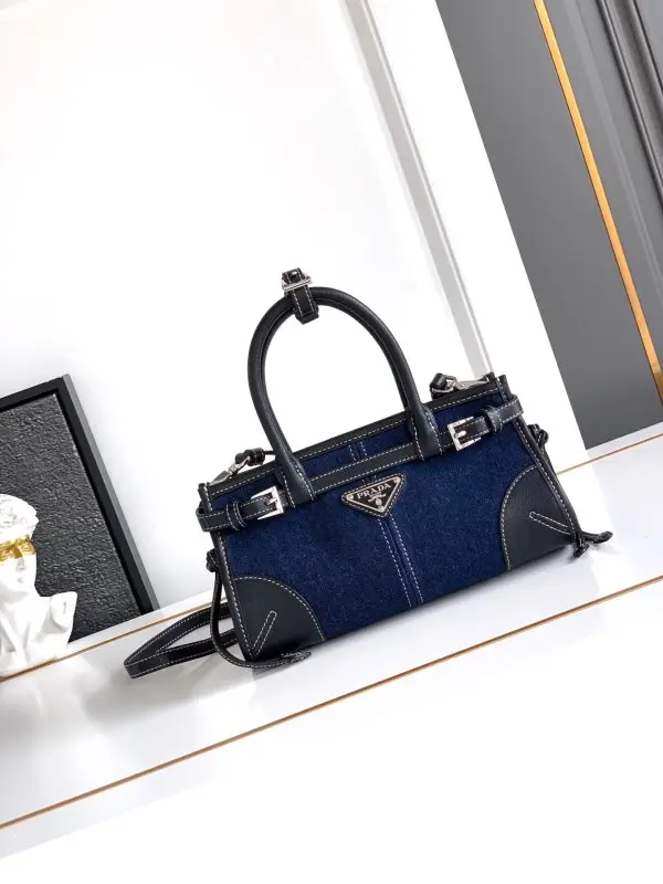 Prada — Сумка SoftLux джинсовая 23 см