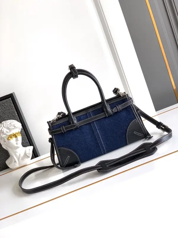 Prada A bag SoftLux denim 23 cm — Photo 3