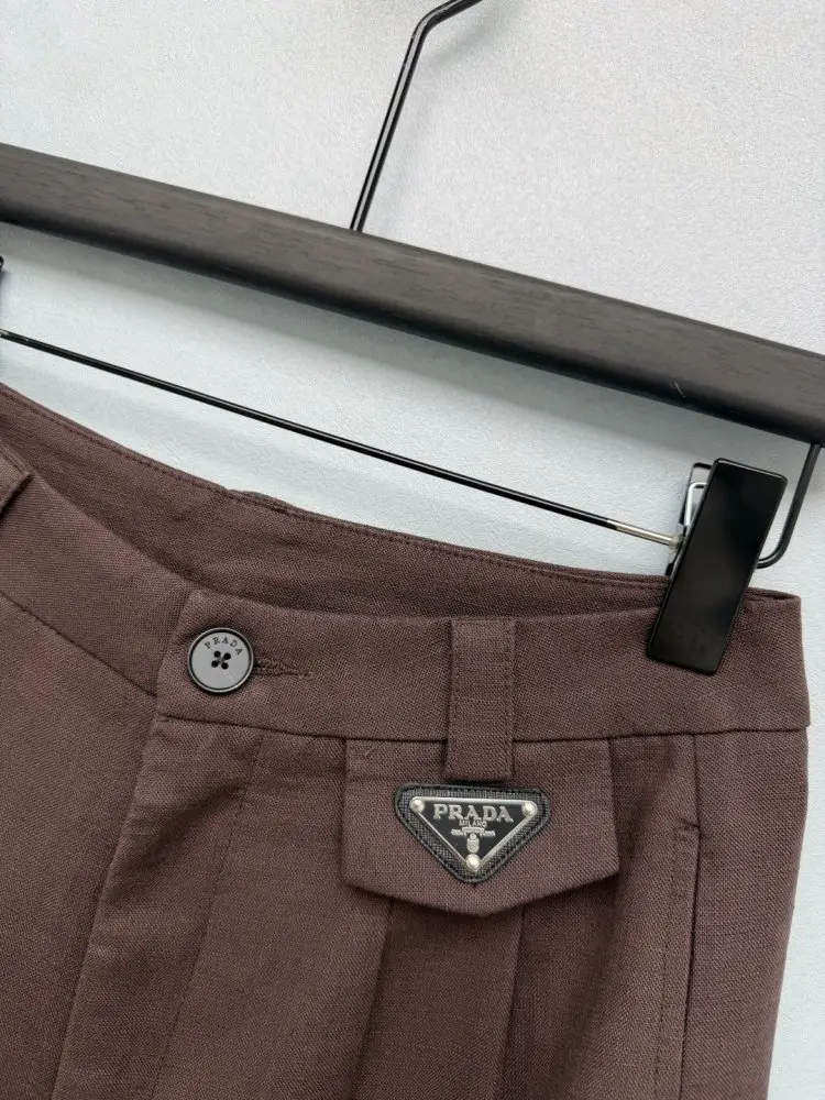 Prada Брюки из льна женские — Фото 2