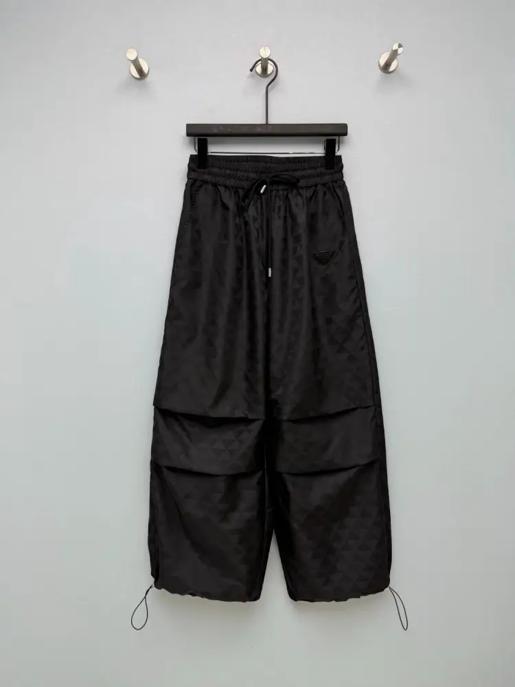 Prada — Pants women's Dark Triangle Jacquard Wide-Leg