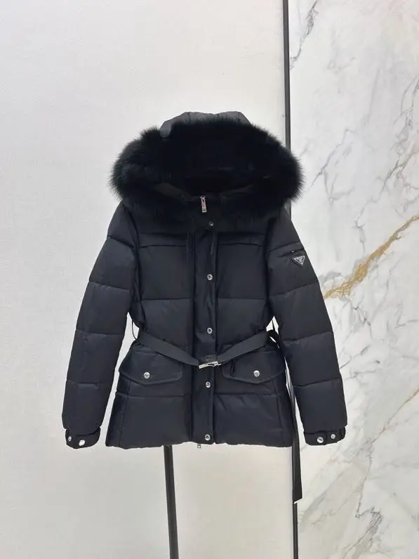 Prada — Пухови female from surround fur collar and hood