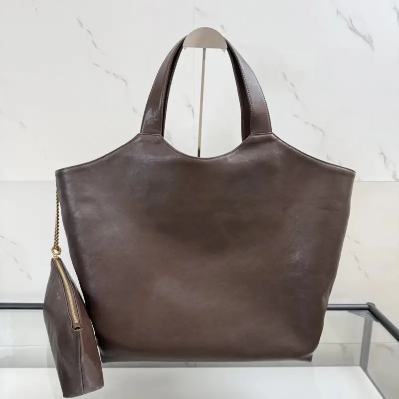 Saint Laurent Сумка-тоут lcare Maxi кожаная 46 см — Фото 2