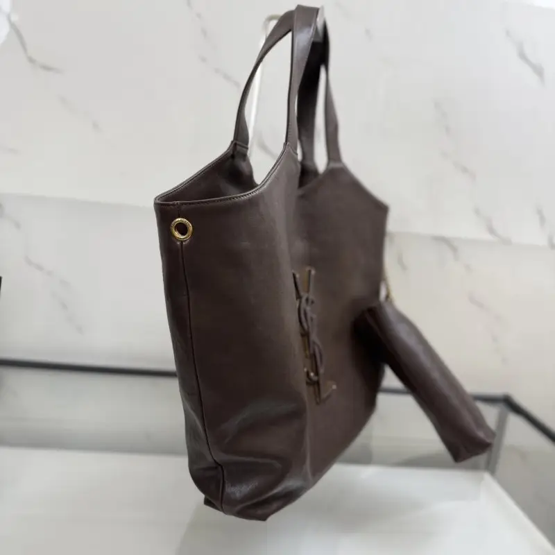 Saint Laurent Сумка-тоут lcare Maxi кожаная 46 см — Фото 3