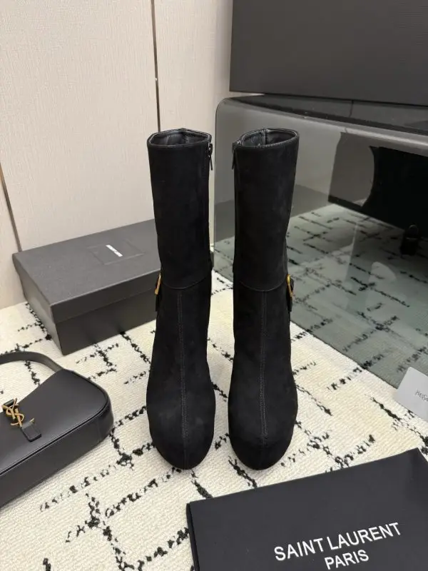 Saint Laurent Ботильйони на високому підборах і платформі — Фото 2