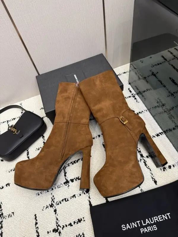 Saint Laurent Ботильйони на високому підборах і платформі — Фото 5